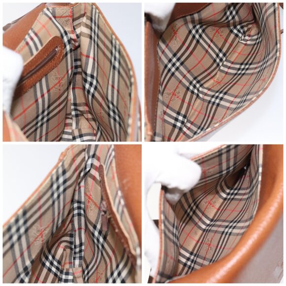 Burberrys Shoulder Bag Leather Brown gold Auth hk2088 - Picture 15 of 16